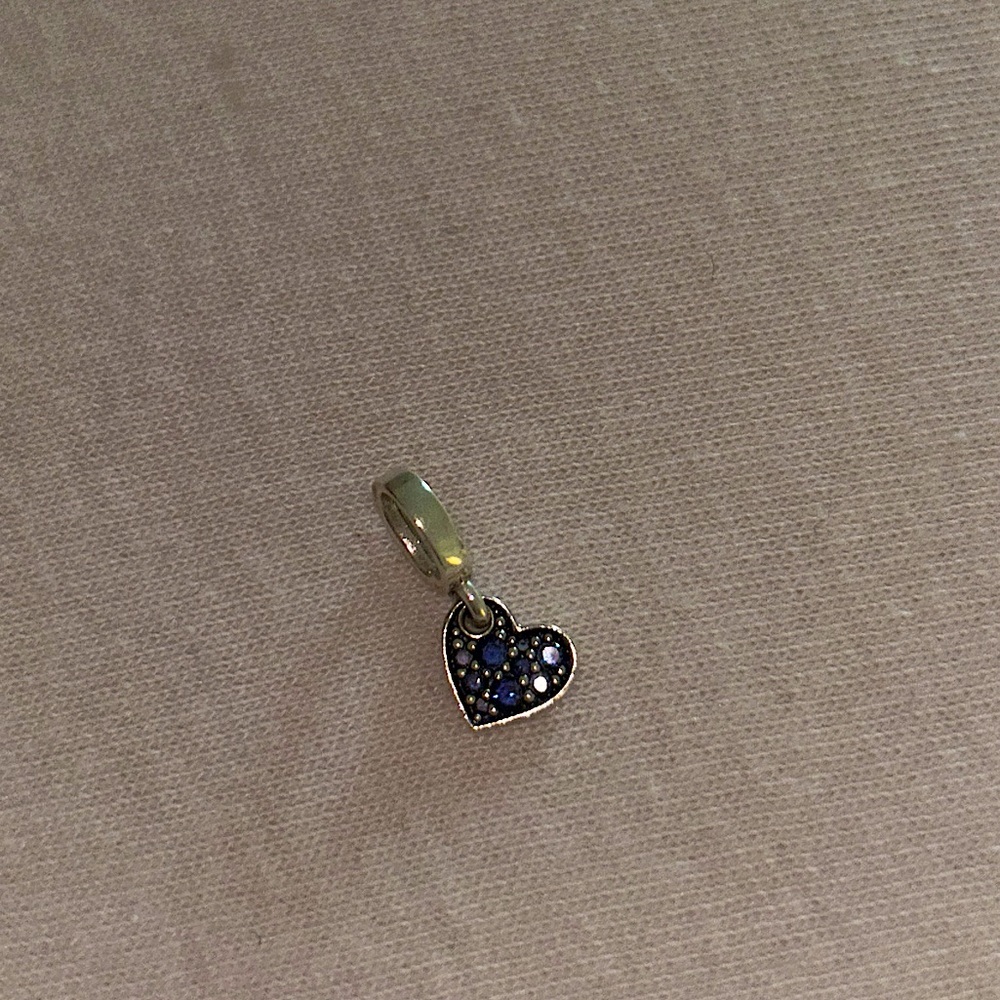 Pandora Blue Crystal Heart Charm